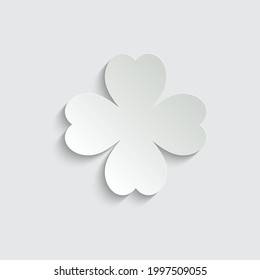 paper Clover with four leaves -  vector Icon