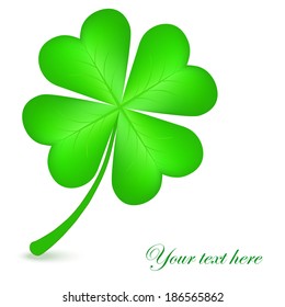 Paper clover icon on green background. Vector illustration