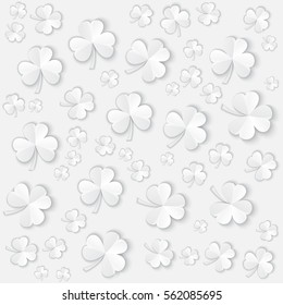 Paper Clover leaves pattern. Vector background for St. Patrick's Day