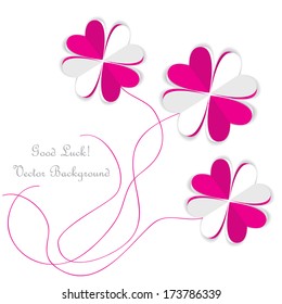 paper clovers vector background with place for your text