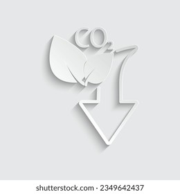 vector de icono de papel CO2 negro. emisiones de dióxido de carbono
