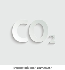 paper CO2 icon vector. carbon dioxide emissions