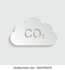 vector de icono de CO2 de papel. emisiones de dióxido de carbono