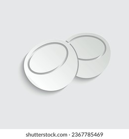 paper coconut icon vector summer logo