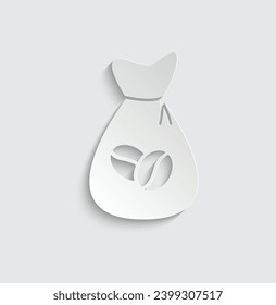 paper coffee bean icon coffee bag sign