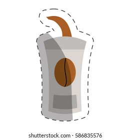 paper coffee cup cut line vector illustration eps 10