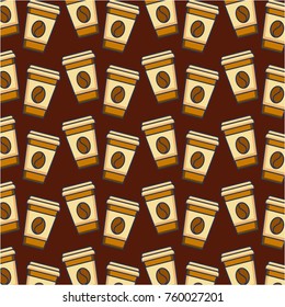 paper coffee cup drink fresh seamless pattern