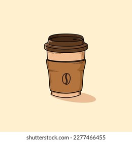 Paper coffee cup flat design