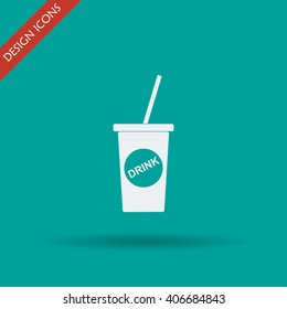 paper coffee cup. Flat design style eps 10