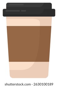 Paper coffee cup flat icon vector isolated on white background.