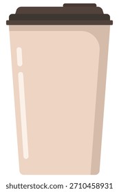 Paper coffee cup flat icon isolated on white background.
