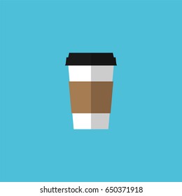 Paper coffee cup in flat style. Vector illustration