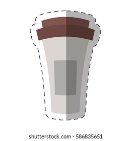 paper coffee cup fresh cut line vector illustration eps 10