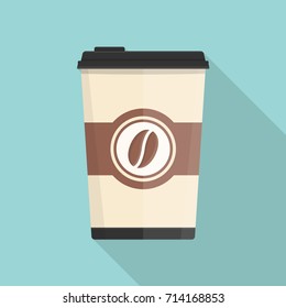 Paper coffee cup, coffee to go, flat style, vector eps10 illustration