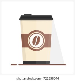 Paper coffee cup, coffee to go, flat style, vector eps10 illustration