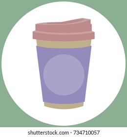 Paper coffee cup to go. Flat illustration.