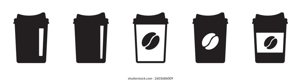 Paper coffee cup icon. Coffee cup icon.