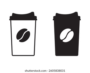 Paper coffee cup icon. Coffee cup icon.