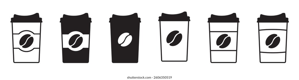 Paper coffee cup icon. Coffee cup icon.