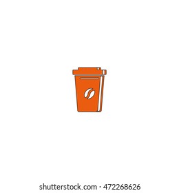 Paper coffee cup icon.