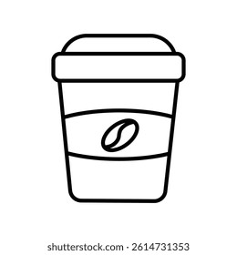 Paper coffee cup icon black and white vector sign