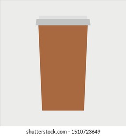 Paper Coffee Cup icon, Cafe Concept, Flat Style. - Vector