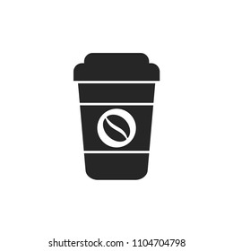 Paper coffee cup icon, disposable,  takeaway, vector illustration