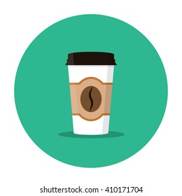 Paper coffee cup. Coffee cup icon in flat style. Paper coffee cup. Plastic coffee cup