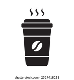 Paper coffee cup icon. Hot coffee cup icon.