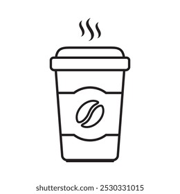 Paper coffee cup icon. Hot coffee cup icon.