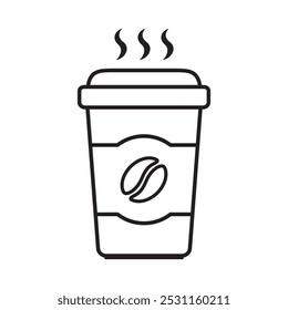 Paper coffee cup icon. Hot coffee cup icon.