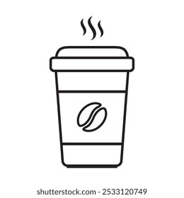 Paper coffee cup icon. Hot coffee cup icon.