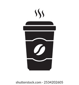 Paper coffee cup icon. Hot coffee cup icon.