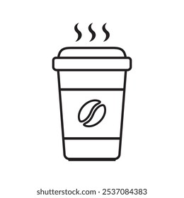 Paper coffee cup icon. Hot coffee cup icon.