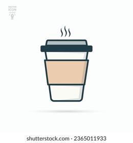 Papier-Kaffeetasse-Ikone. Kaffeetasse. Einzelne Vektorgrafik