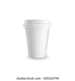 Paper coffee cup icon isolated on a white background. Coffee drinking cup. Vector illustration.