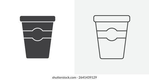 Paper coffee cup icon Line graphics illustration