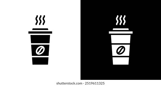 Paper coffee cup icon linear logo isolated