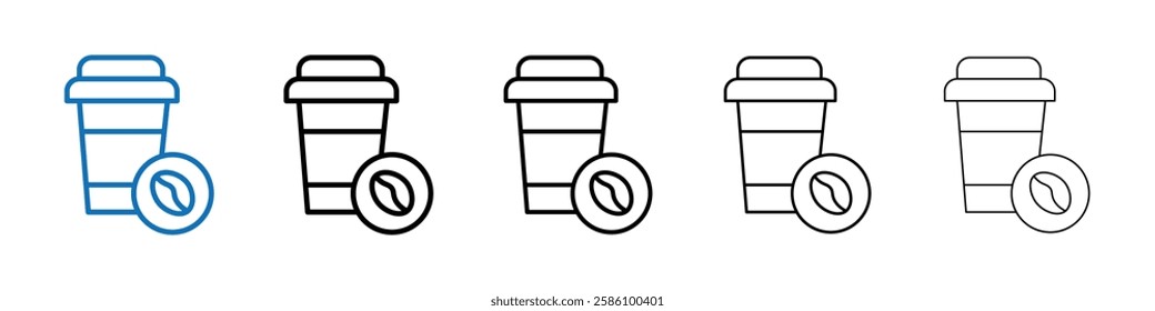 Paper coffee cup icon Outline vector logo for web ui
