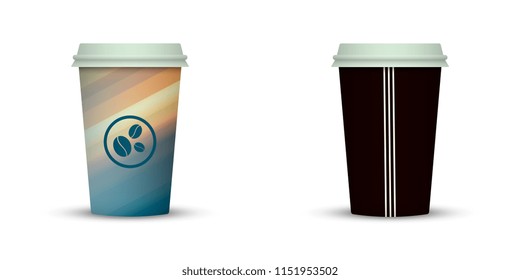 paper coffee cup icon vector illustration