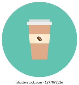 Paper coffee cup icon. Vector illustration.