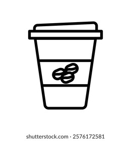 Paper coffee cup icon vector outline logo sign