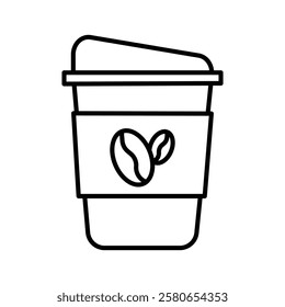Paper coffee cup icon Vector logo set flat