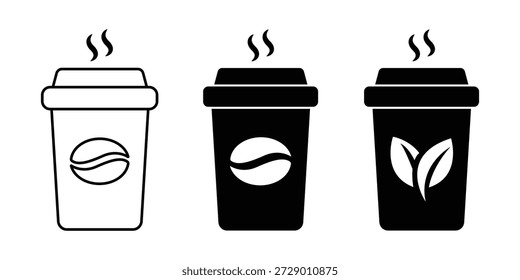 Vetor de ícone de xícara de café de papel no fundo branco