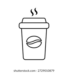 Vector de papel del icono de la taza de café en el fondo blanco