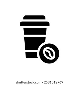 Paper coffee cup icon web design in vector