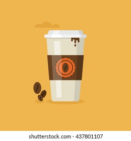 Paper coffee cup icon for web and graphic design. Coffee to go concept 