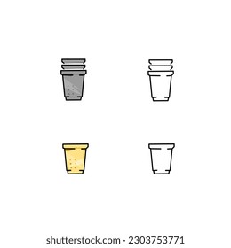 Paper coffee cup icons vector image.coffee cup in flat vector style with elements.
