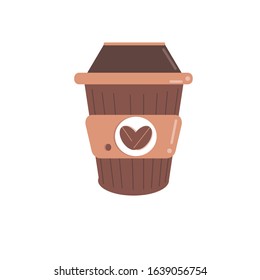 paper coffee cup as illustration of coffee take out.Vector stock.