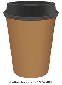 Paper Coffee Cup isolated on a white background. Vector illustration.